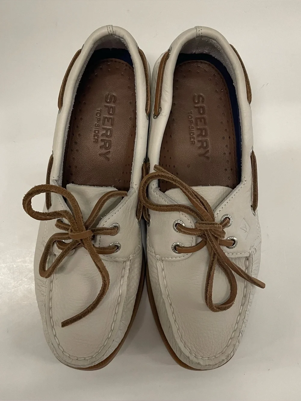 Classic Womens White Sperry Authentic Original 2-Eye Boat Shoes  Size 5.5